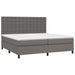 Pat box spring cu saltea, gri, 200x200 cm, piele ecologică - WALTI WALTI