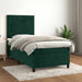 Pat box spring cu saltea, verde închis, 80x200 cm, catifea - WALTI WALTI