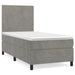 Pat box spring cu saltea, gri deschis, 90x200 cm, catifea - WALTI WALTI