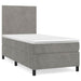 Pat box spring cu saltea, gri deschis, 100x200 cm, catifea - WALTI WALTI