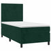 Pat box spring cu saltea, verde închis, 100x200 cm, catifea - WALTI WALTI