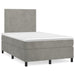 Pat box spring cu saltea, gri deschis, 120x200 cm, catifea - WALTI WALTI