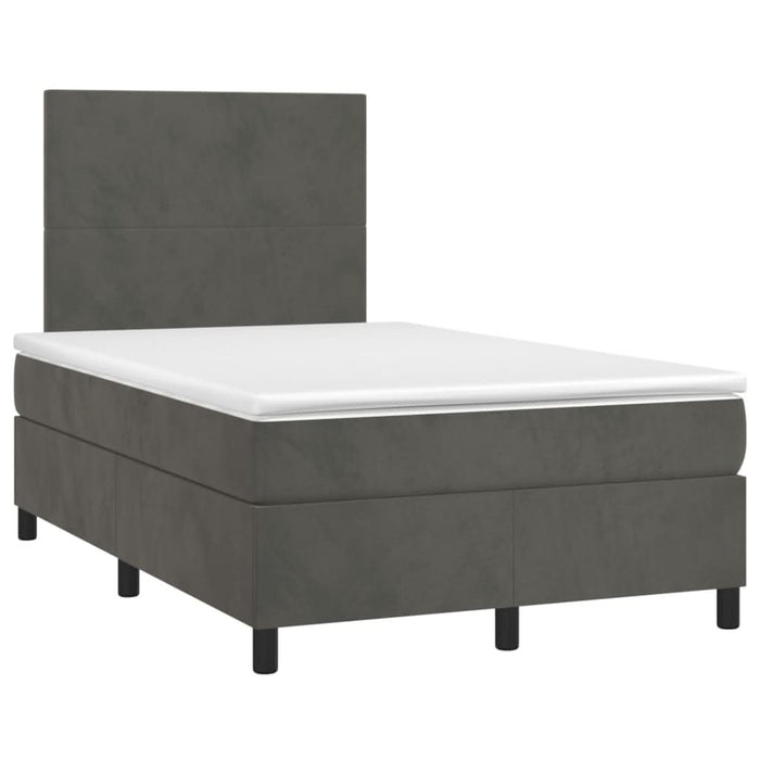Pat box spring cu saltea, gri închis, 120x200 cm, catifea - WALTI WALTI