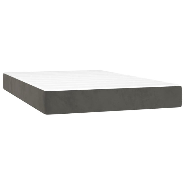 Pat box spring cu saltea, gri închis, 120x200 cm, catifea - WALTI WALTI