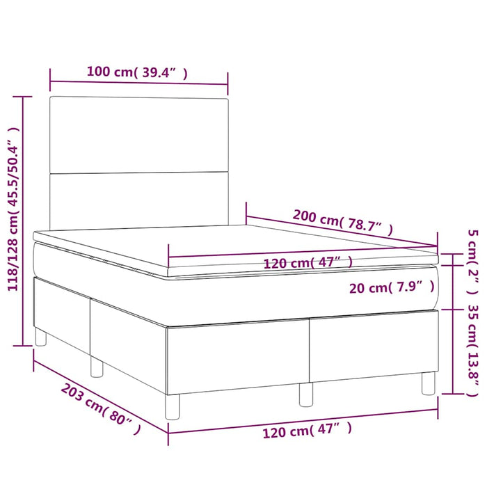 Pat box spring cu saltea, verde închis, 120x200 cm, catifea - WALTI WALTI