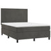 Pat box spring cu saltea, gri închis, 140x190 cm, catifea - WALTI WALTI
