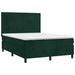 Pat box spring cu saltea, verde închis, 140x190 cm, catifea - WALTI WALTI