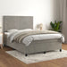 Pat box spring cu saltea, gri deschis, 140x200 cm, catifea - WALTI WALTI