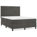Pat box spring cu saltea, gri închis, 140x200 cm, catifea - WALTI WALTI