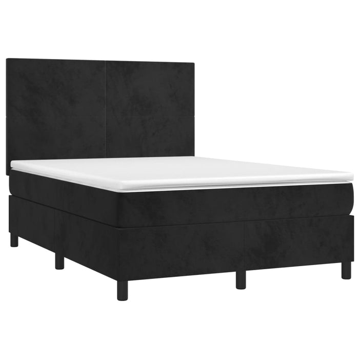 Pat box spring cu saltea, negru, 140x200 cm, catifea - WALTI WALTI