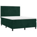 Pat box spring cu saltea, verde închis, 140x200 cm, catifea - WALTI WALTI