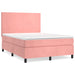 Pat box spring cu saltea, roz, 140x200 cm, catifea - WALTI WALTI