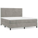 Pat box spring cu saltea, gri deschis, 160x200 cm, catifea - WALTI WALTI
