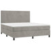 Pat box spring cu saltea, gri deschis, 160x200 cm, catifea - WALTI WALTI