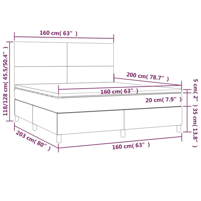 Pat box spring cu saltea, roz, 160x200 cm, catifea - WALTI WALTI