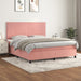 Pat box spring cu saltea, roz, 160x200 cm, catifea - WALTI WALTI