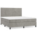 Pat box spring cu saltea, gri deschis, 180x200 cm, catifea - WALTI WALTI