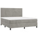 Pat box spring cu saltea, gri deschis, 180x200 cm, catifea - WALTI WALTI