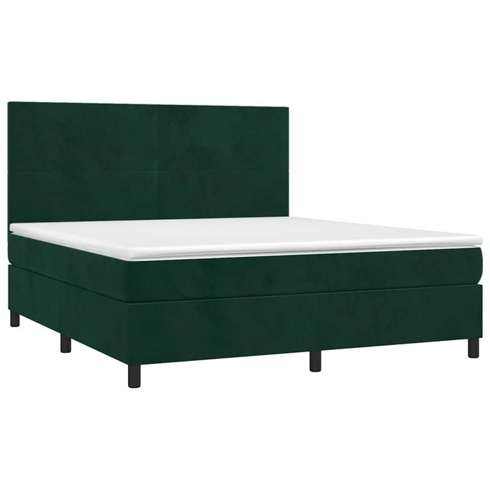Pat box spring cu saltea, verde închis, 180x200 cm, catifea - WALTI WALTI