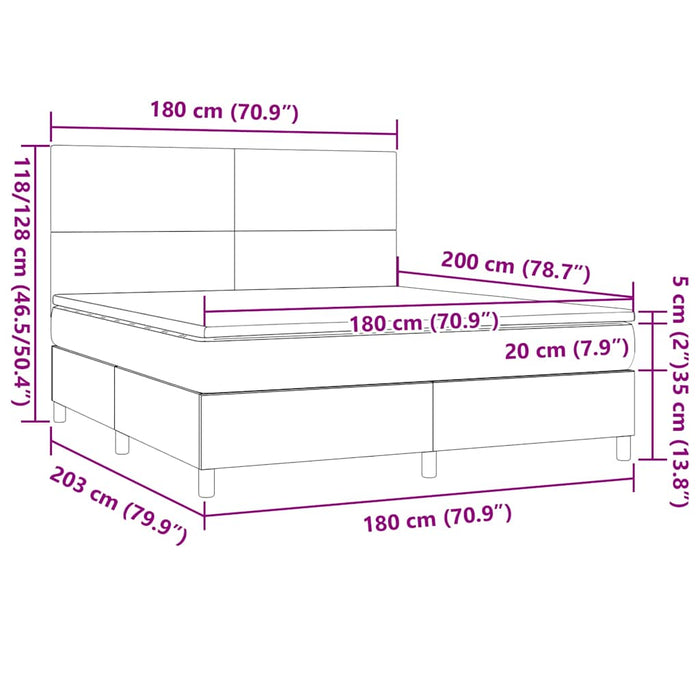 Pat box spring cu saltea, verde închis, 180x200 cm, catifea - WALTI WALTI