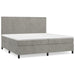 Pat box spring cu saltea, gri deschis, 200x200 cm, catifea - WALTI WALTI