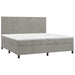 Pat box spring cu saltea, gri deschis, 200x200 cm, catifea - WALTI WALTI
