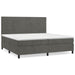 Pat box spring cu saltea, gri închis, 200x200 cm, catifea - WALTI WALTI