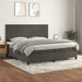 Pat box spring cu saltea, gri închis, 200x200 cm, catifea - WALTI WALTI