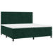 Pat box spring cu saltea, verde închis, 200x200 cm, catifea - WALTI WALTI