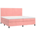 Pat box spring cu saltea, roz, 200x200 cm, catifea - WALTI WALTI