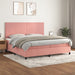 Pat box spring cu saltea, roz, 200x200 cm, catifea - WALTI WALTI