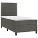 Pat box spring cu saltea, gri închis, 80x200 cm, catifea - WALTI WALTI
