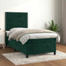 Pat box spring cu saltea, verde închis, 90x200 cm, catifea - WALTI WALTI