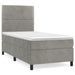 Pat box spring cu saltea, gri deschis, 100x200 cm, catifea - WALTI WALTI