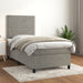 Pat box spring cu saltea, gri deschis, 100x200 cm, catifea - WALTI WALTI