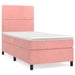 Pat box spring cu saltea, roz, 100x200 cm, catifea - WALTI WALTI