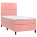 Pat box spring cu saltea, roz, 100x200 cm, catifea - WALTI WALTI