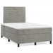 Pat box spring cu saltea, gri deschis, 120x200 cm, catifea - WALTI WALTI
