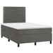 Pat box spring cu saltea, gri închis, 120x200 cm, catifea - WALTI WALTI
