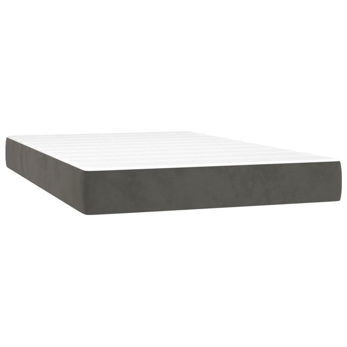 Pat box spring cu saltea, gri închis, 120x200 cm, catifea - WALTI WALTI