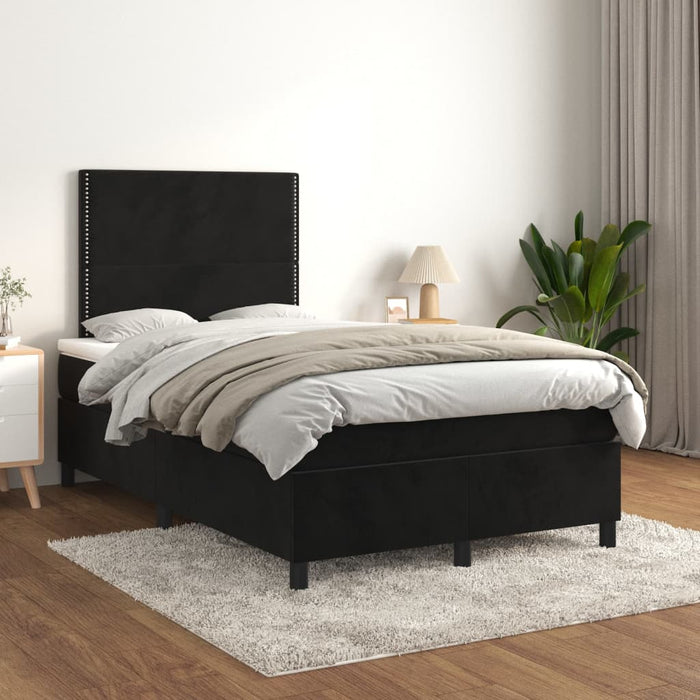 Pat box spring cu saltea, negru, 120x200 cm, catifea - WALTI WALTI