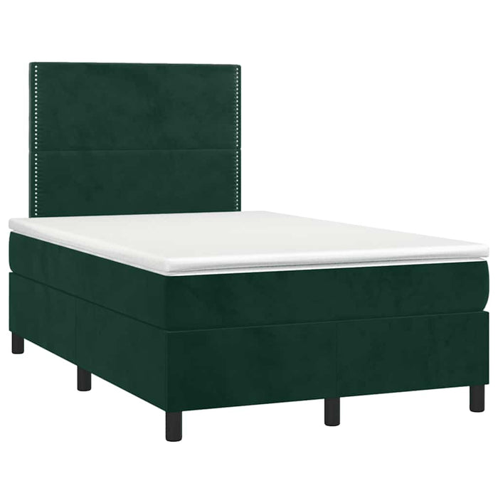 Pat box spring cu saltea, verde închis, 120x200 cm, catifea - WALTI WALTI