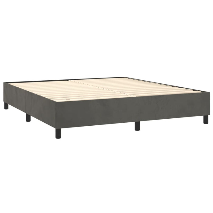 Pat box spring cu saltea, gri închis, 160x200 cm, catifea - WALTI WALTI