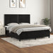 Pat box spring cu saltea, negru, 160x200 cm, catifea - WALTI WALTI