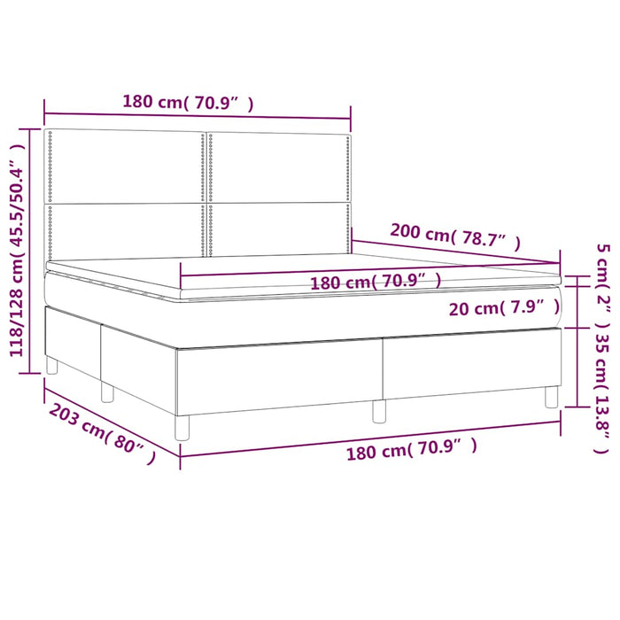 Pat box spring cu saltea, verde închis, 180x200 cm, catifea - WALTI WALTI