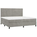 Pat box spring cu saltea, gri deschis, 200x200 cm, catifea - WALTI WALTI