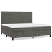 Pat box spring cu saltea, gri închis, 200x200 cm, catifea - WALTI WALTI