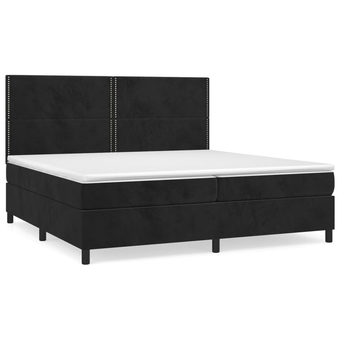 Pat box spring cu saltea, negru, 200x200 cm, catifea - WALTI WALTI