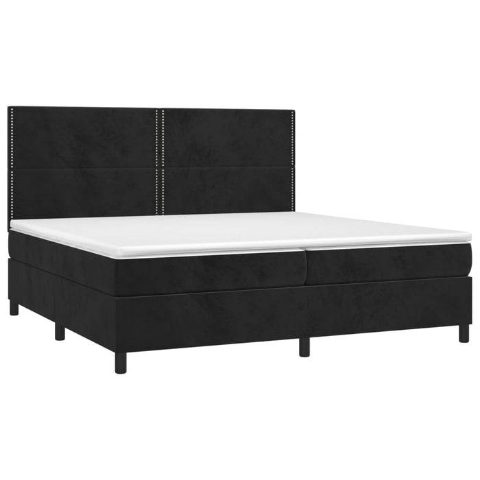 Pat box spring cu saltea, negru, 200x200 cm, catifea - WALTI WALTI