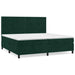 Pat box spring cu saltea, verde închis, 200x200 cm, catifea - WALTI WALTI